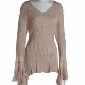 Taupe Flutter Cuff Blouse - 2X - BRAND NEW